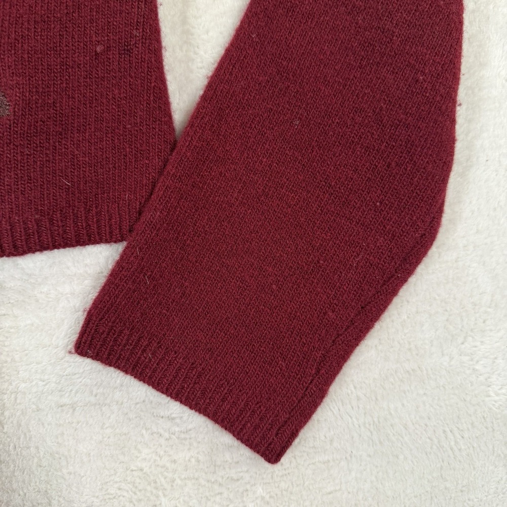 Classiques Entier Medium Lambswool‎ Embroidered Floral Cardigan Red Vintage - Picture 7 of 8